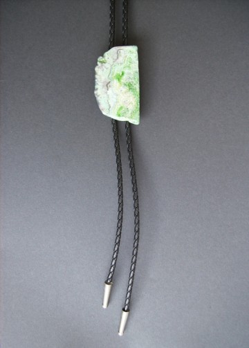 Agaat Hanger aan ketting - gevlochten leren koord