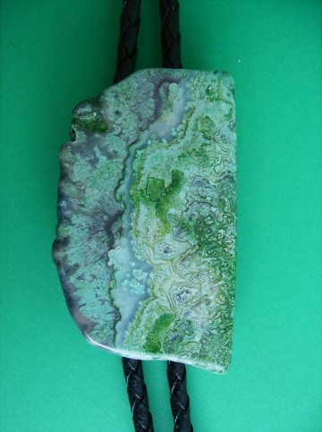 Agaat Hanger aan ketting - gevlochten leren koord