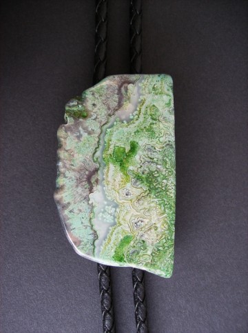 Agaat Hanger aan ketting - gevlochten leren koord