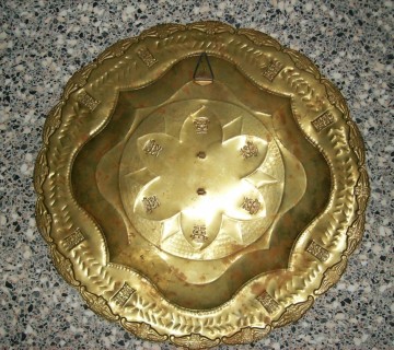 Decoratief koperen Azteeks bord