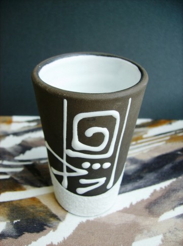 Keramische Beker, retro stijl - jaren '50/'60