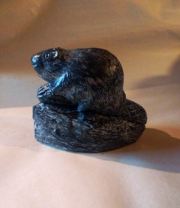 Bever beeldje soapstone   wolfs inuit  10