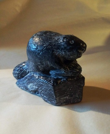 Bever beeldje soapstone   wolfs inuit  7