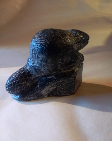 Bever beeldje soapstone   wolfs inuit  8