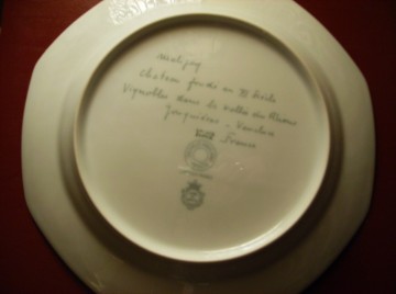 Limoges France Bord met afbeelding Wijndomein Kasteel