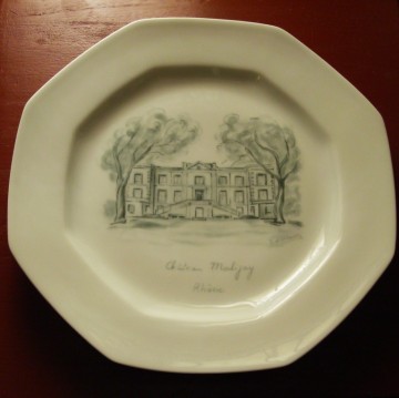 Limoges France Bord met afbeelding Wijndomein Kasteel