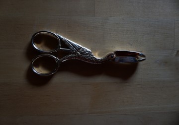 Borduur schaar vogel goudkleurig 1