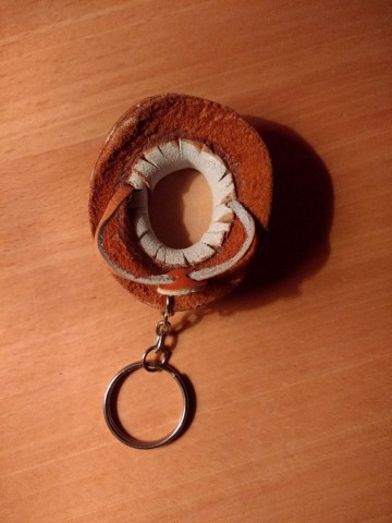 Cowboyhoed miniatuur leer sleutelhanger 2