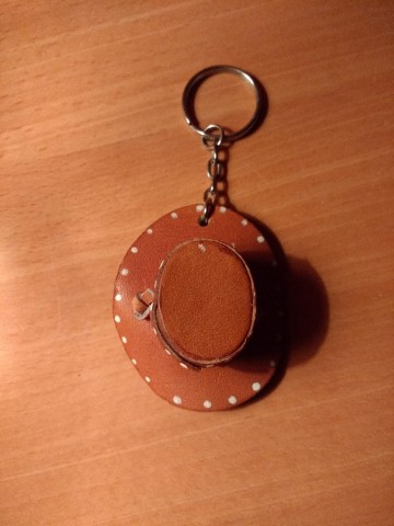 Cowboyhoed miniatuur leer sleutelhanger 3