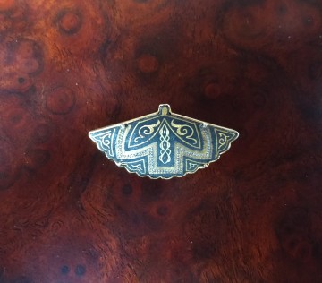 Damascene waaier broche cierre 7