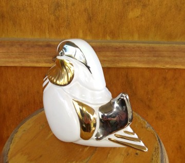 Eend aardewerk wit zilver goud 4