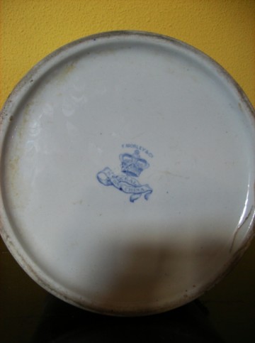 Grote antiek blauw/witte Kan - Stoomschip