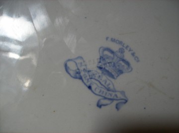 Grote antiek blauw/witte Kan - Stoomschip