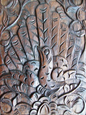 Oud houten Doosje, Pauw