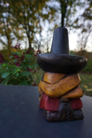 Houten mexicaantje  mosterdgeel bordeaux 1