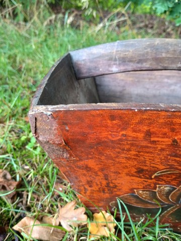 Houten rijst graan mand 36