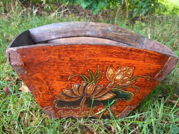 Houten rijst graan mand 39