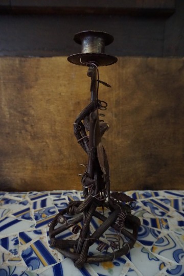 Kandelaar bladeren metaal met takken 3