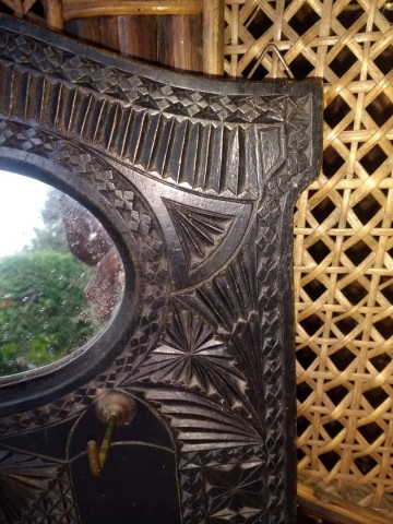 Kapstok met spiegel hout 3