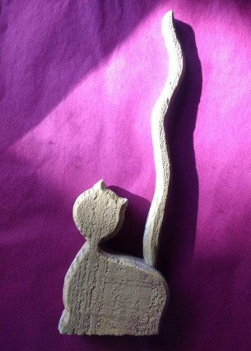 Katje met lange staart hout 3