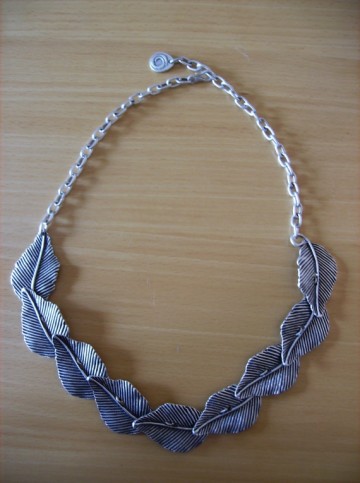 Ketting - keten van Bladeren, verzilverd