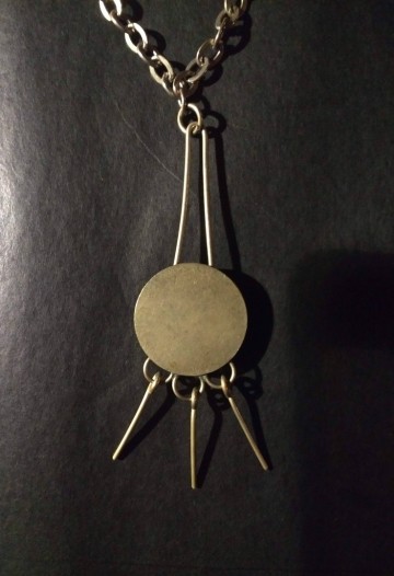 Ketting lang  vintage  rode steen 2