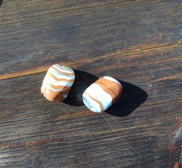 Kralen van glas bruin en blauw 2