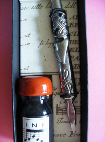 Schrijf set Francesco Rubinato - Kroontjespen plus Houder & Inkt