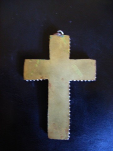 Kruis met afbeelding van Paus, millefiori decoratie