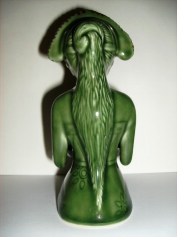 Potje met lepeltje, beeldje Aziatische Vrouw