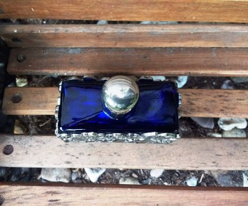 Parfum flesje shudehill cobalt blauw met zilver 5