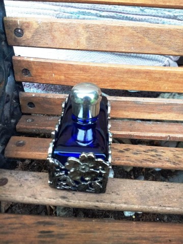 Parfum flesje shudehill cobalt blauw met zilver 6