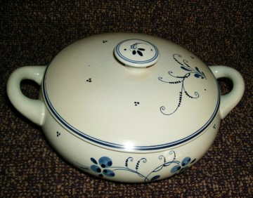 Handbeschilderde Schaal met deksel