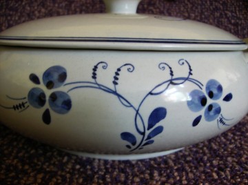 Handbeschilderde Schaal met deksel