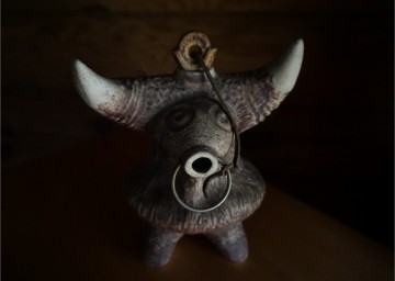 Schenk kan stier aardewerk 7