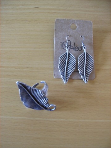 Ring - Blad design, verzilverd