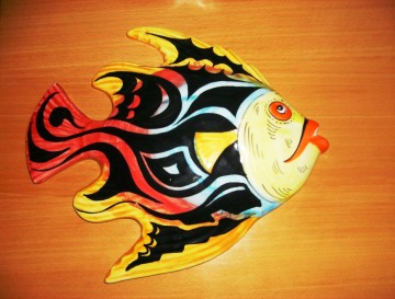 Vis muur ornament ceramisch 1