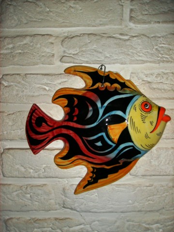 Vis muur ornament ceramisch 2