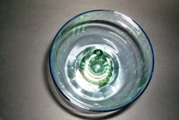 Wijnglazen blauw&groen getint